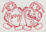 Merry Christmas Gingerbread Men (Redwork)