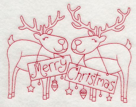 Merry Christmas Reindeer (Redwork)