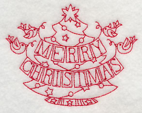 Merry Christmas Birds (Redwork)