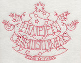Happy Christmas Birds (Redwork)