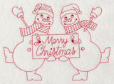 Merry Christmas Snowmen (Redwork)