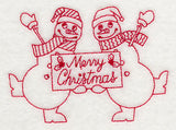 Merry Christmas Snowmen (Redwork)