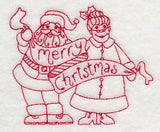 Merry Christmas from Santa and Mrs. Claus (Redwork)