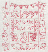 Joy to the World Shadow Box (Redwork)