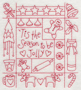 Tis the Season Shadow Box (Redwork)