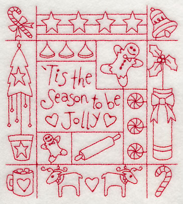 Tis the Season Shadow Box (Redwork)