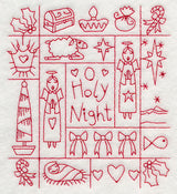 Holy Night Shadow Box (Redwork)