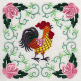 Rooster and Roses Square