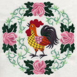 Rooster and Roses Circle