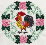 Rooster and Roses Circle