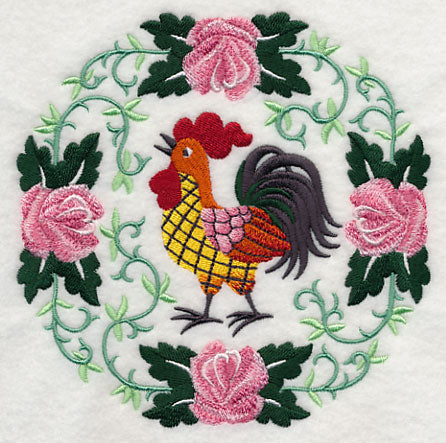 Rooster and Roses Circle