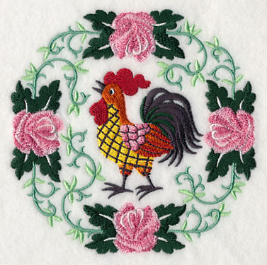 Rooster and Roses Circle