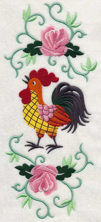 Rooster and Roses Vertical Spray