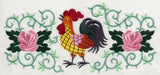 Rooster and Roses Rectangle