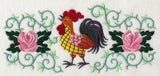 Rooster and Roses Rectangle