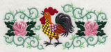 Rooster and Roses Rectangle