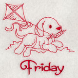 Busy Puppy on Friday (Redwork)