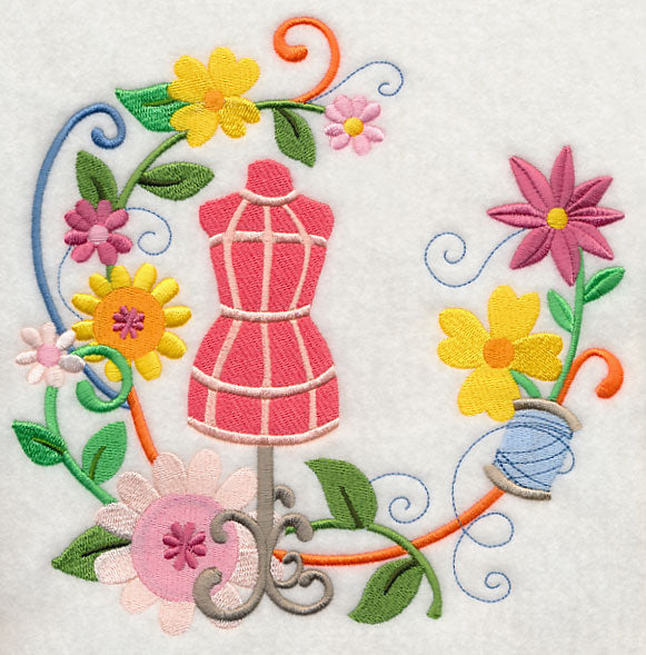 Dress Form & Flowers Wreath