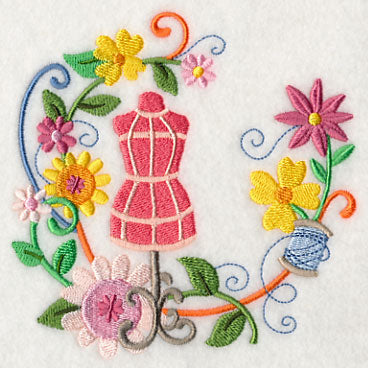 Dress Form & Flowers Wreath