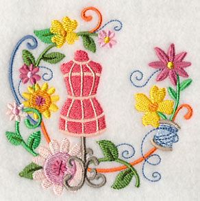 Dress Form & Flowers Wreath