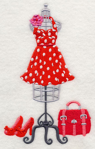 Couture Dress Form - Polka Dot Dress