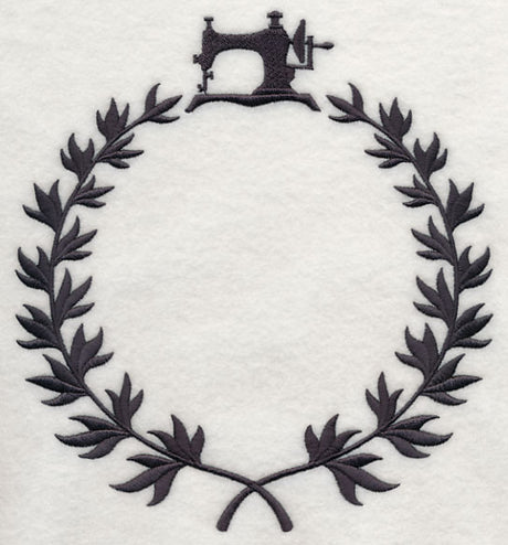Monogram Wreath - Vintage Sewing Machine