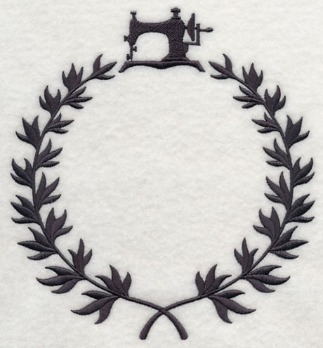 Monogram Wreath - Vintage Sewing Machine