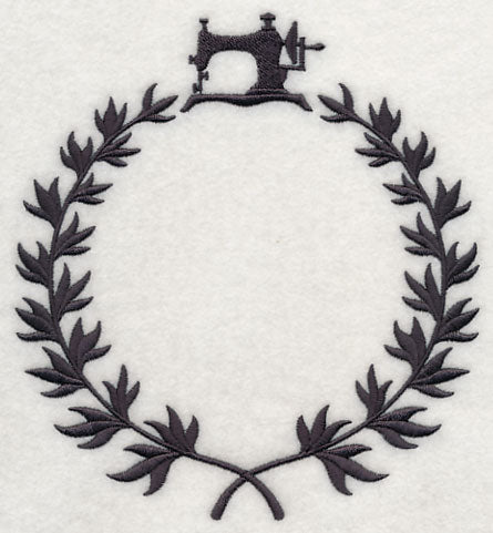 Monogram Wreath - Vintage Sewing Machine