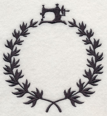 Monogram Wreath - Vintage Sewing Machine