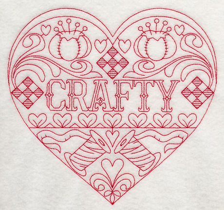 Crafty Heart (Redwork)