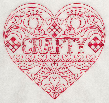 Crafty Heart (Redwork)