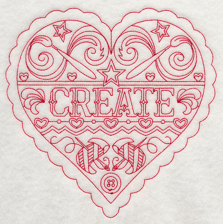 Create Heart (Redwork)