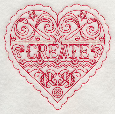 Create Heart (Redwork)