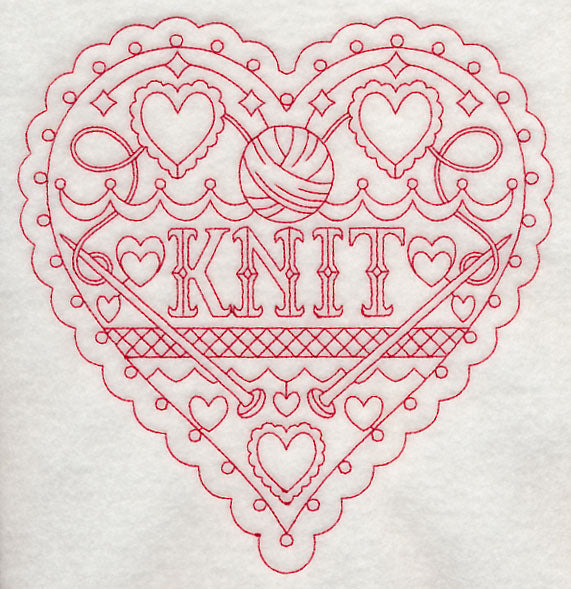 Knit Heart (Redwork)