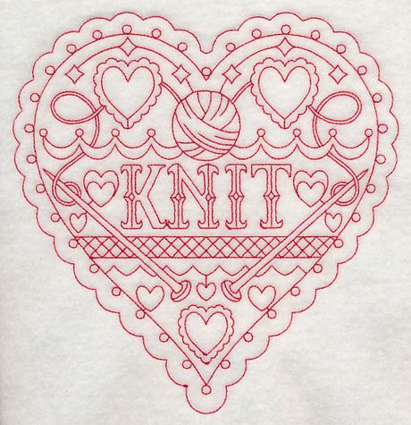 Knit Heart (Redwork)