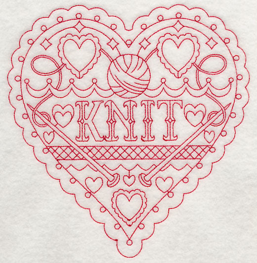 Knit Heart (Redwork)