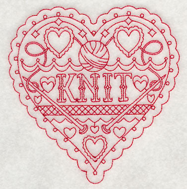 Knit Heart (Redwork)