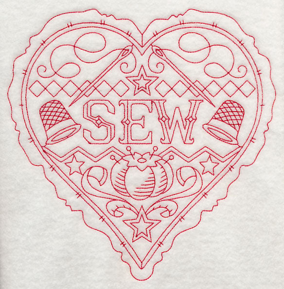 Sew Heart (Redwork)