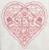 Sew Heart (Redwork)