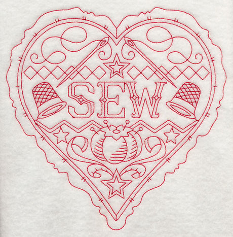 Sew Heart (Redwork)