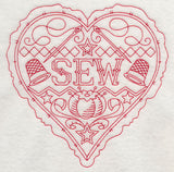 Sew Heart (Redwork)