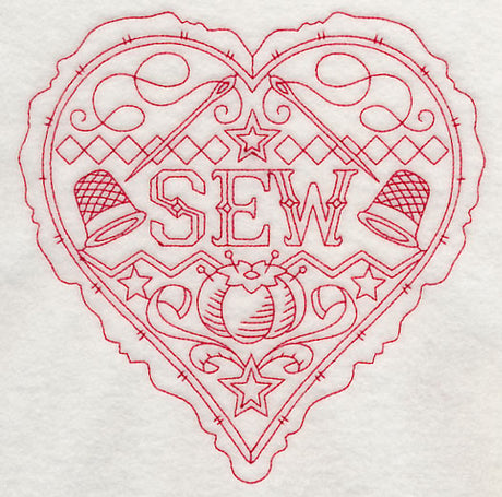 Sew Heart (Redwork)