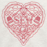Sew Heart (Redwork)