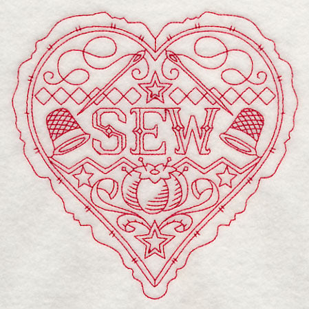 Sew Heart (Redwork)