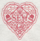 Sew Heart (Redwork)
