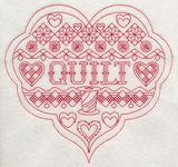 Quilt Heart (Redwork)