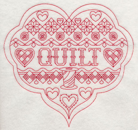 Quilt Heart (Redwork)