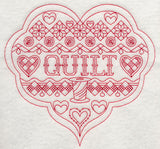 Quilt Heart (Redwork)