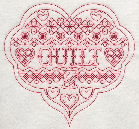 Quilt Heart (Redwork)