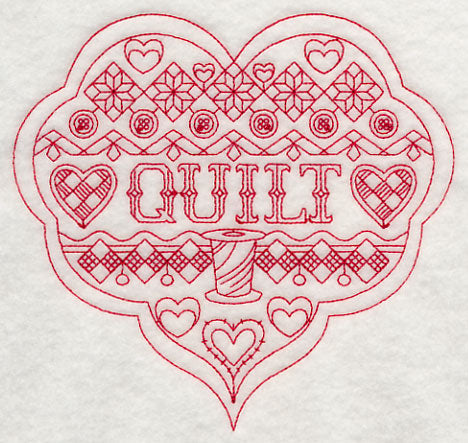 Quilt Heart (Redwork)